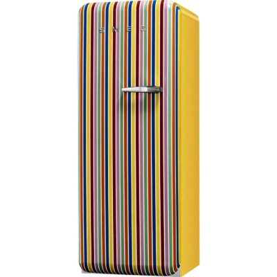 Smeg FAB28YCS1 60cm 'Retro Style' Fridge and Ice Box in Colour Stripes with Left Hand Hinge